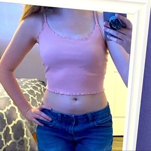 SHEIN lettuce edge crop top